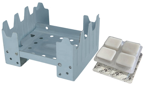 Origin Outdoors Taschenkocher 'Wilderness' silber mit Brennstofftabletten Auf und Davon | Outdoor Equipment