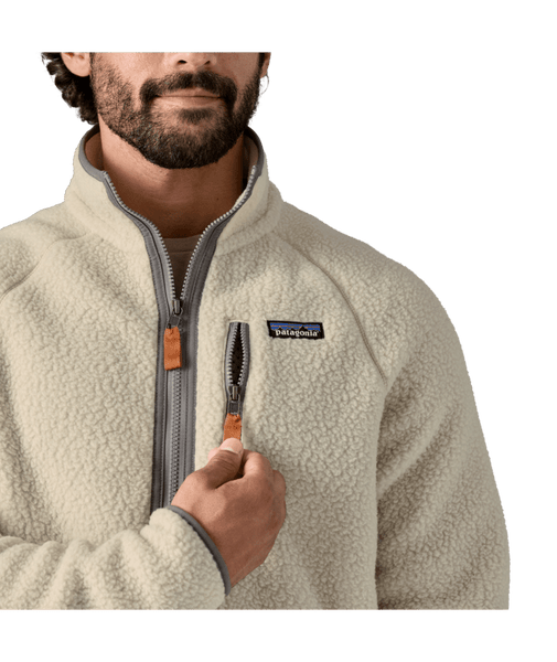 Patagonia Men's Retro Pile Fleece Jacket | Fleecejacke beige Fairtrade Zipper Auf und Davon Outdoor Equipment