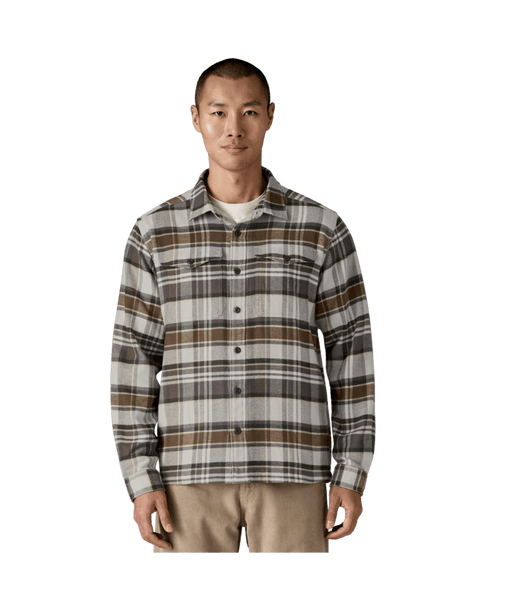Patagonia Men's Fjord Flannel Shirt | Flanellhemd blizzard: salt grey kariert Arbeitshemd Wanderhemd Auf und Davon Outdoor Equipment