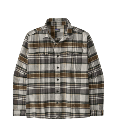 Patagonia Men's Fjord Flannel Shirt | Flanellhemd blizzard: salt grey kariert Arbeitshemd Wanderhemd Auf und Davon Outdoor Equipment