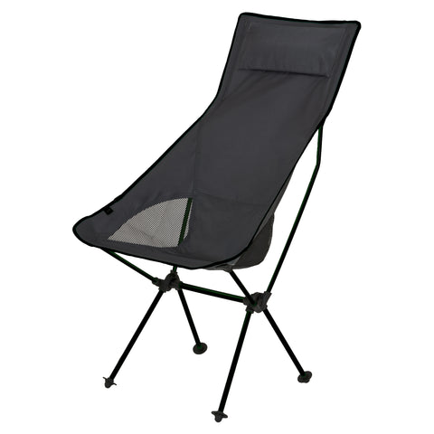 Basic Nature Travelchair Ultralight 'High Rest' Faltstuhl Campingstuhl schwarz Auf und Davon Outdoor Equipment