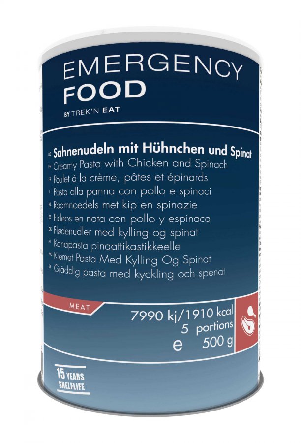 Sahnenudeln mit Hühnchen und Spinat