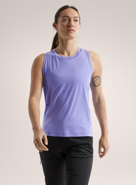 Arc'teryx Lana Merino Wool Tank Women's moonstone Merinotop Damen flieder Auf und Davon Outdoor Equipment