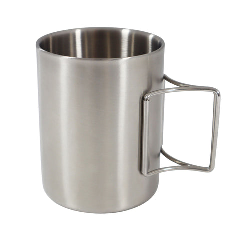 Basic Nature Edelstahl Thermobecher mit Klappgriff 0,3L Auf und Davon Outdoor Equipment