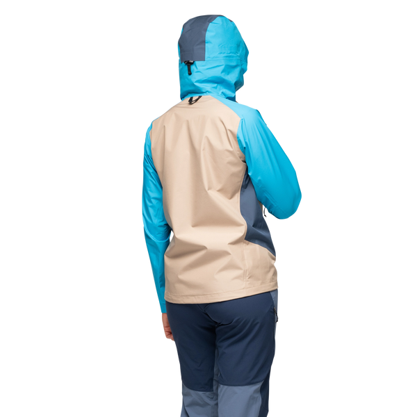 Bergans Women's Vaagaa 3L Shell Jacket Hardshelljacke aqua lagoon warm sand granite blue Regenjacke Damen Auf und Davon Outdoor Equipment