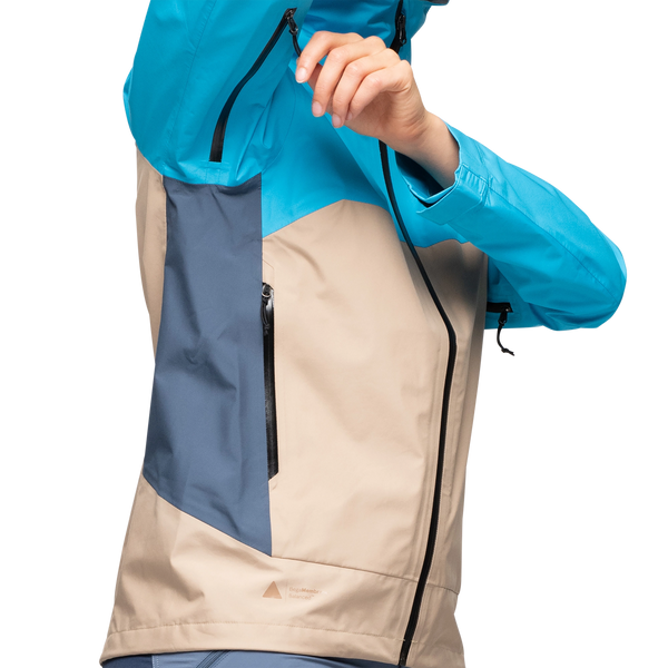 Bergans Women's Vaagaa 3L Shell Jacket Hardshelljacke aqua lagoon warm sand granite blue Regenjacke Damen Auf und Davon Outdoor Equipment
