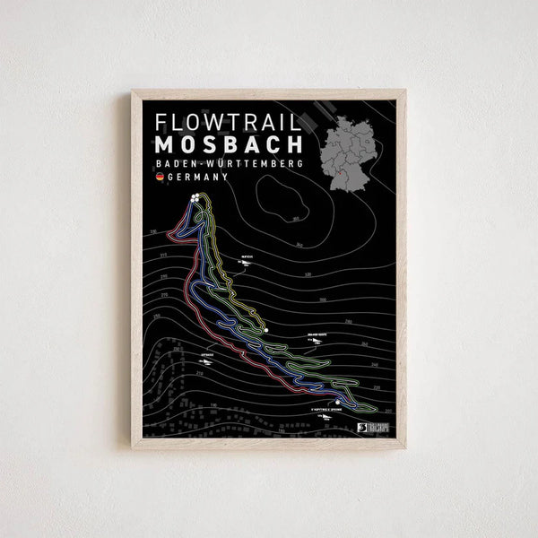 Flowtrail Mosbach Baden-Württemberg Germany 30x40cm - Auf und Davon | Outdoor Equipment