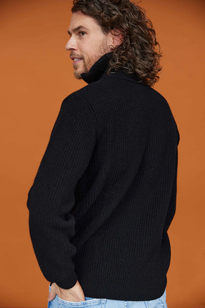 Blue Loop Men's Essential Nautic Sweater Wollpullover black Wollpullover Auf und Davon Outdoor Equipment