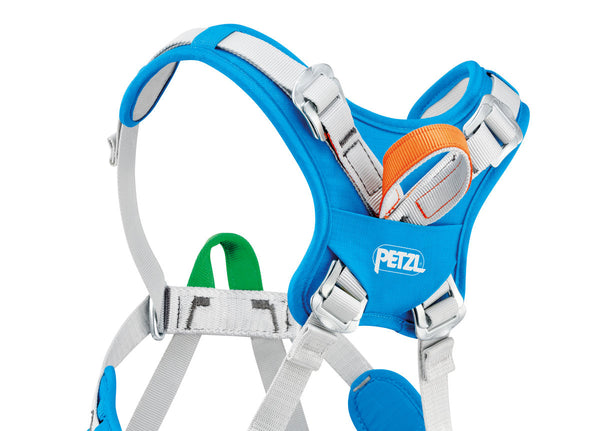 Petzl Ouistiti Kinderklettergurt Ganzkörper Klettergurt Brustklettergurt METHYL BLUE blau grau Auf und Davon Outdoor Equipment