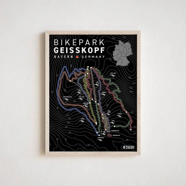 Bikepark Geisskopf Bayern Germany 30x40cm - Auf und Davon | Outdoor Equipment