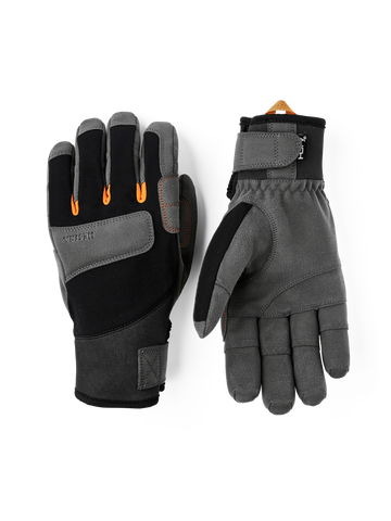 Hestra Ergo Grip Delta HDry 5-finger | Kletterhandschuhe schwarz/dunkelgrau Klettersteighandschuhe Auf und Davon Outdoor Equipment