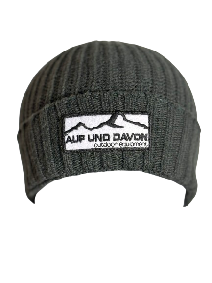Auf und Davon Strickmütze Khaki aus Wolle