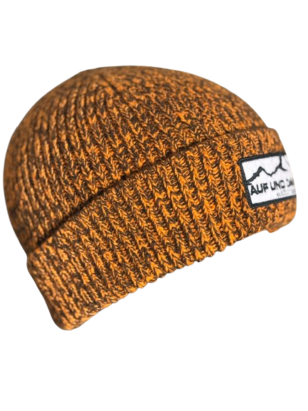 Auf und Davon Strickmütze - Orange-Braun