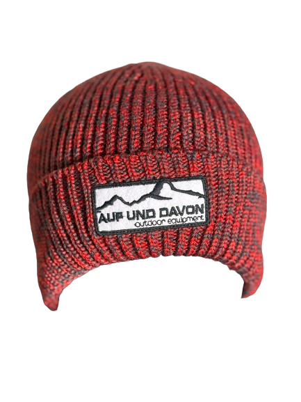 Auf und Davon Strickmütze - Rot-Grau