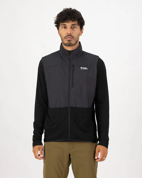 Mons Royale Men's Diversion Merino Wind Vest Windweste black Windweste Radweste Auf und Davon Outdoor Equipment