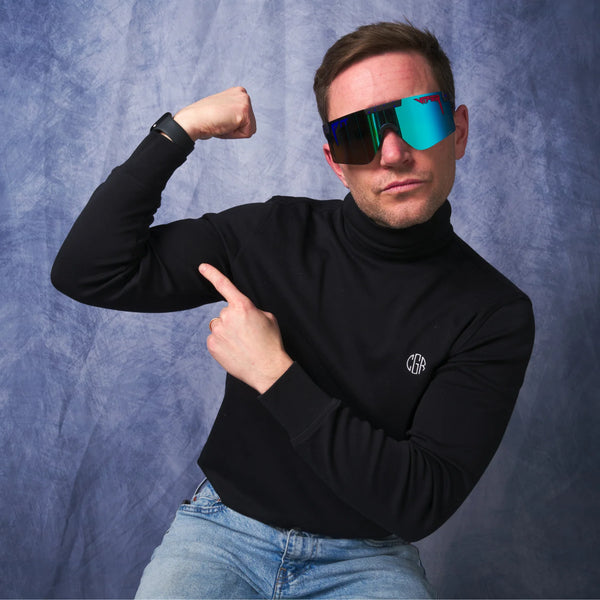 Pit Viper The Originals 2.0 Wide - Peacekeeper Fahrradbrille blau schwarz schnelle Brille Laufbrille polarisiert Auf und Davon Outdoor Equipment