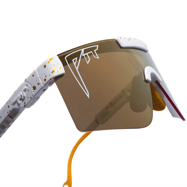 Pit Viper The Originals 2.0 Wide HDPV - Bel Air Fahrradbrille braun weiß polarisiertschnelle Brille Laufbrille Auf und Davon Outdoor Equipment