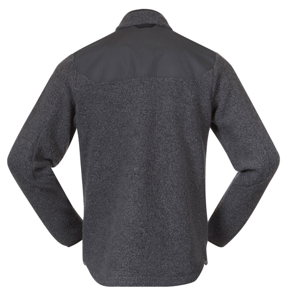 Bergans Nordmarka ReWool Pile Midlayer Jacket Men solid dark grey/dark shadow grey Wollpullover Herren Zipper Auf und Davon Outdoor Equipment