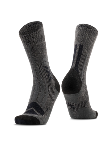 X-Bionic X-Socks Hike Perform Merino Crew | Wandersocken Performance Socken Funkionssocken schwarz Auf und Davon Outdoor Equipment