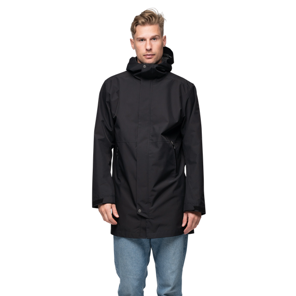 Bergans Urban 2L Shell Coat Men black Regenmantel Herren schwarz Auf und Davon Outdoor Equipment