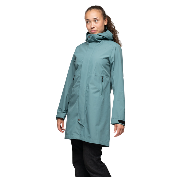 Bergns Urban 2L Shell Coat Women grey sage wasserdichter Mantel Damen Auf und Davon Outdoor Equipment