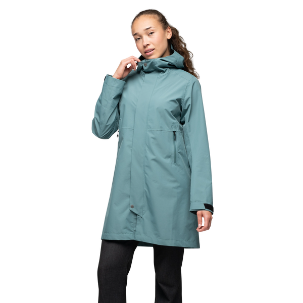 Bergns Urban 2L Shell Coat Women grey sage wasserdichter Mantel Damen Auf und Davon Outdoor Equipment