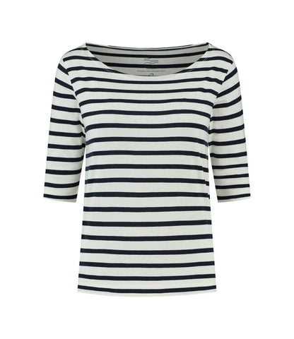 Blue Loop W Refibra 3/4 Stripe Longsleeve - Damen white/navy Damenshirt nachhaltig Auf und Davon Outdoor Equipment