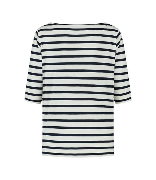 Blue Loop W Refibra 3/4 Stripe Longsleeve - Damen white/navy Damenshirt nachhaltig Auf und Davon Outdoor Equipment