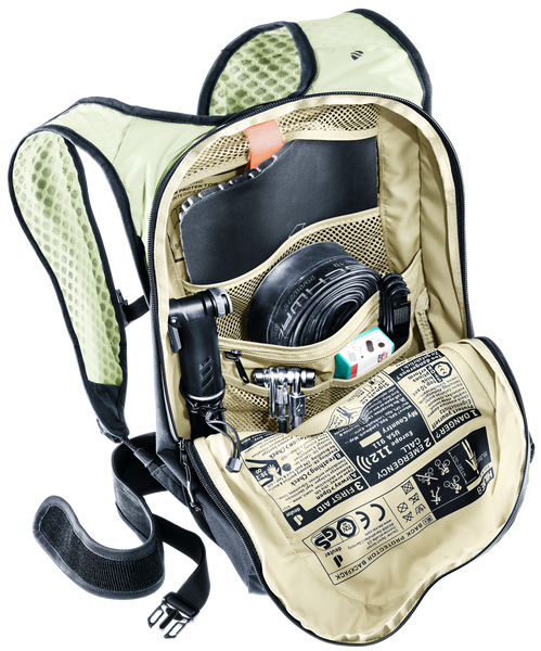 deuter Hiline 8 | Fahrradrucksack phosphor-black MTB Rucksack mit Protektor Auf und Davon Outdoor Equipment