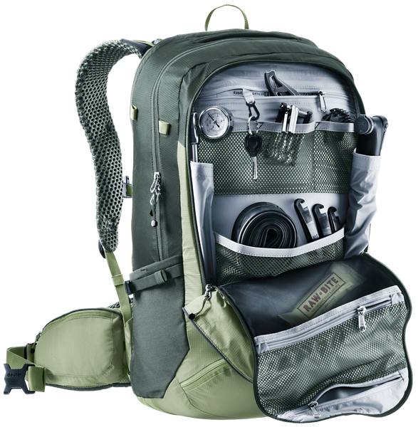 deuter Trans Alpine Pro 28 Fahrradrucksack grove-ivy MTB Rucksack Auf und Davon Outdoor Equipment