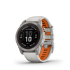 Nebelgrau-Titanium Titan mit QuickFit-Silikon-Armband 22mm Nebelgrau/Glutorange