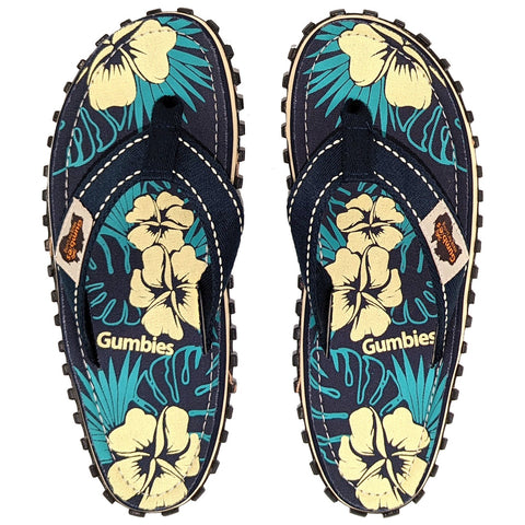 Gumbies Original Flip Flops | Blue Hibiscus Zehentrenner floral Auf und Davon Outdoor Equipment