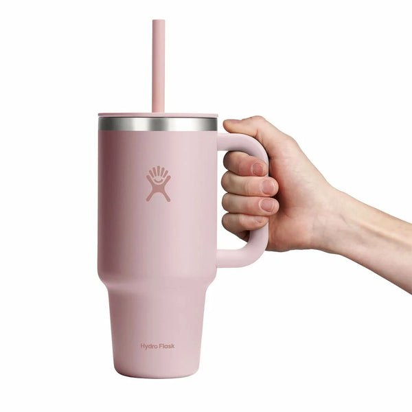 hydro flask 32oz All Around Travel Tumbler (946ml) - Thermobecher trillium rosa Strohhalm Becher Auf und Davon Outdoor Equipment