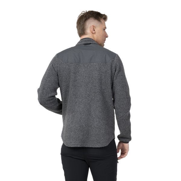 Bergans Nordmarka ReWool Pile Midlayer Jacket Men solid dark grey/dark shadow grey Wollpullover Herren Zipper Auf und Davon Outdoor Equipment