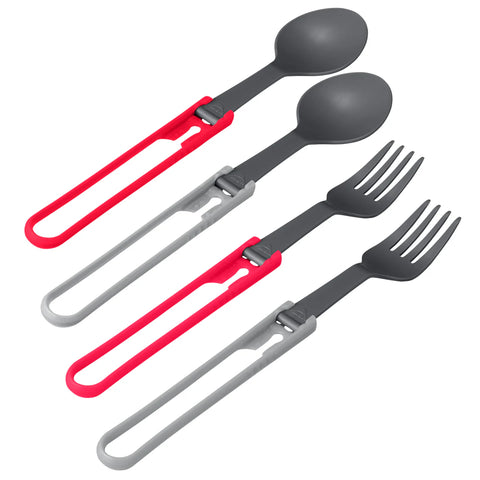 MSR Utensil Set 4pc SpoonsForks | Besteckset Faltbesteckt zweifarbig Auf und Davon Outdoor Equipment