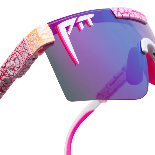 pit viper The Originals 2.0 Regular HDPV - Aftershock Fahrradbrille pink blau schnelle Brille Laufbrille Auf und Davon Outdoor Equipment