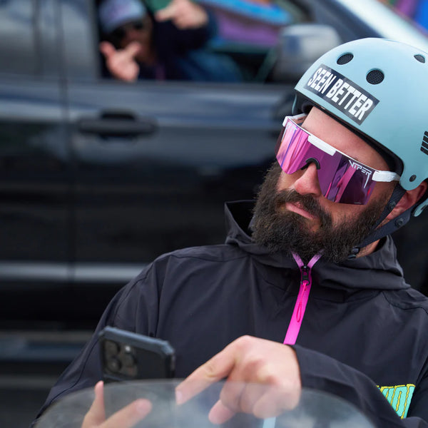 Pit Viper The Originals 2.0 Wide - Miami Nights Pink | Fahrradbrille Laufbrille rosa kratzfest schnelle Brille Auf und Davon Outdoor Equipment