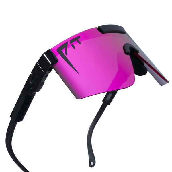 pit viper The Originals 2.0 Wide HDPV - Exec Pink Fahrradbrille polarisiert schnelle Brille Laufbrille schwarz pink Auf und Davon Outdoor Equipment