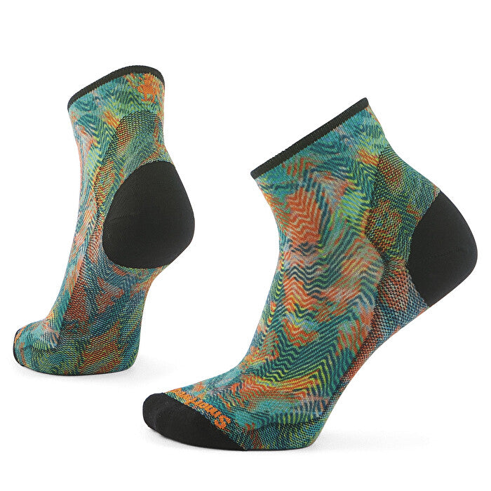 smartwool Bike Zero Cushion Ankle Jungle Music-Print - Damen Merino Fahrradsocken knöchelhoch