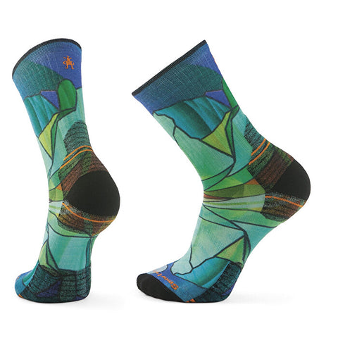 smartwool Hike Targeted Cushion Crew Mirror Mountain Print - Unisex capri Merino Wandersocken Bergmuster Auf und Davon Outdoor Equipment