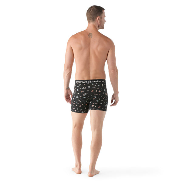 smarwool Men's Merino Boxershorts mit Print black gone camping Auf und Davon Outdoor Equipment