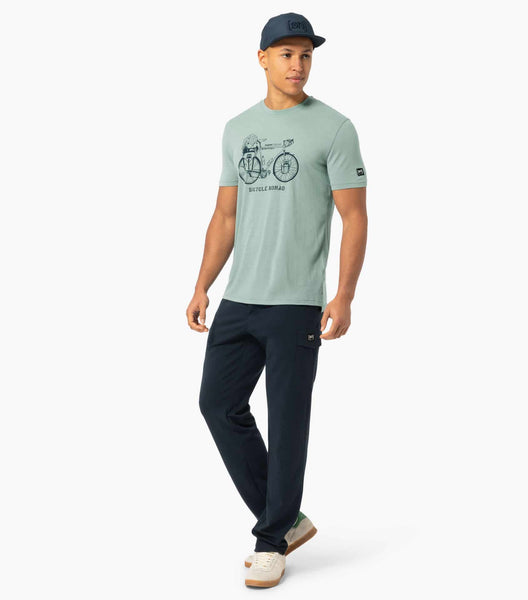 super.natural Men's Bicycle Nomad Tee | Merino T-Shirt chinoisgreen blueberry Aud und Davon Outdoor Equipment