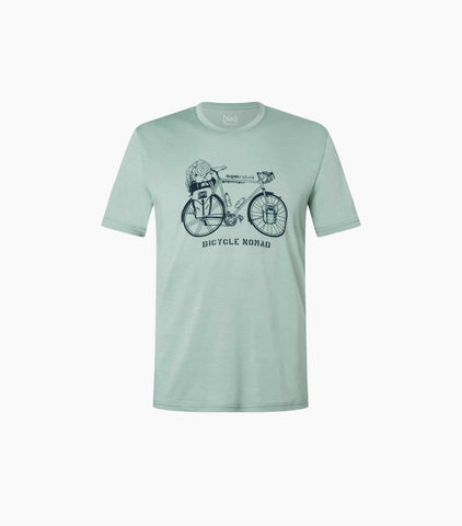 super.natural Men's Bicycle Nomad Tee | Merino T-Shirt chinoisgreen blueberry Aud und Davon Outdoor Equipment