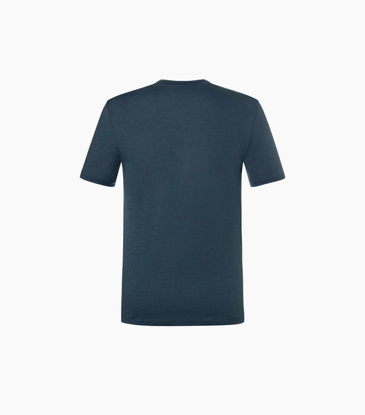 super.natural Men's Vintage Bike Tee  Merino T-Shirt blueberry vintage khaki melange kangaroo Fahrradprint Shirt Herren Auf und Davon Outdoor Equipment