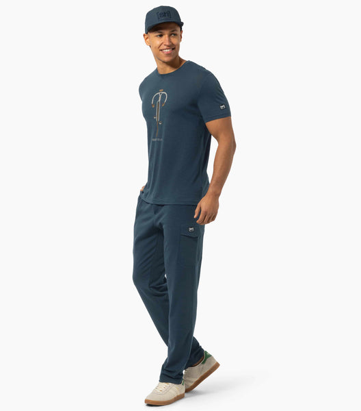 super.natural Men's Vintage Bike Tee  Merino T-Shirt blueberry vintage khaki melange kangaroo Fahrradprint Shirt Herren Auf und Davon Outdoor Equipment