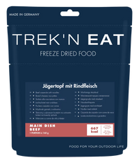 trek'n eat Jägertopf mit Rind und Nudeln - Outdoor Essen gefriergetrocknete Hauptmahlzeit Auf und Davon Outdoor Equipment
