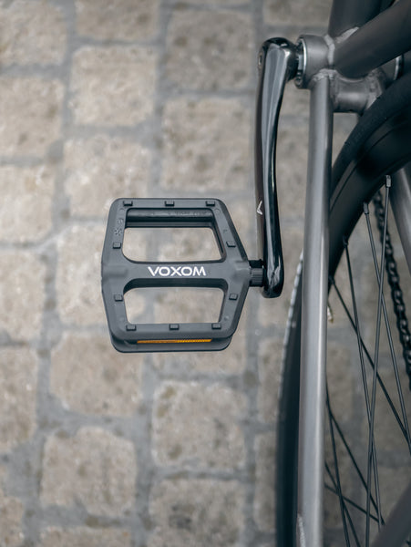 voxom Flat Pe24 | Fahrradpedale schwarz Flachpedale Flat Pedals rutschfest schwarz