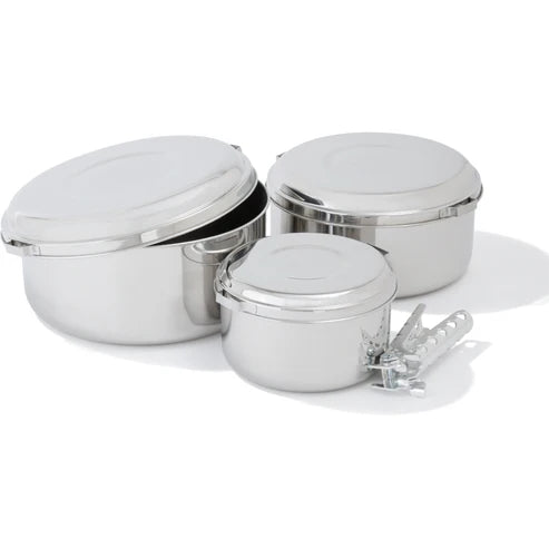 Alpine 4 Pot Set Campingtöpfe Camping Topfset mit Deckel und Griff Campingpfanne - Auf und Davon | Outdoor Equipment