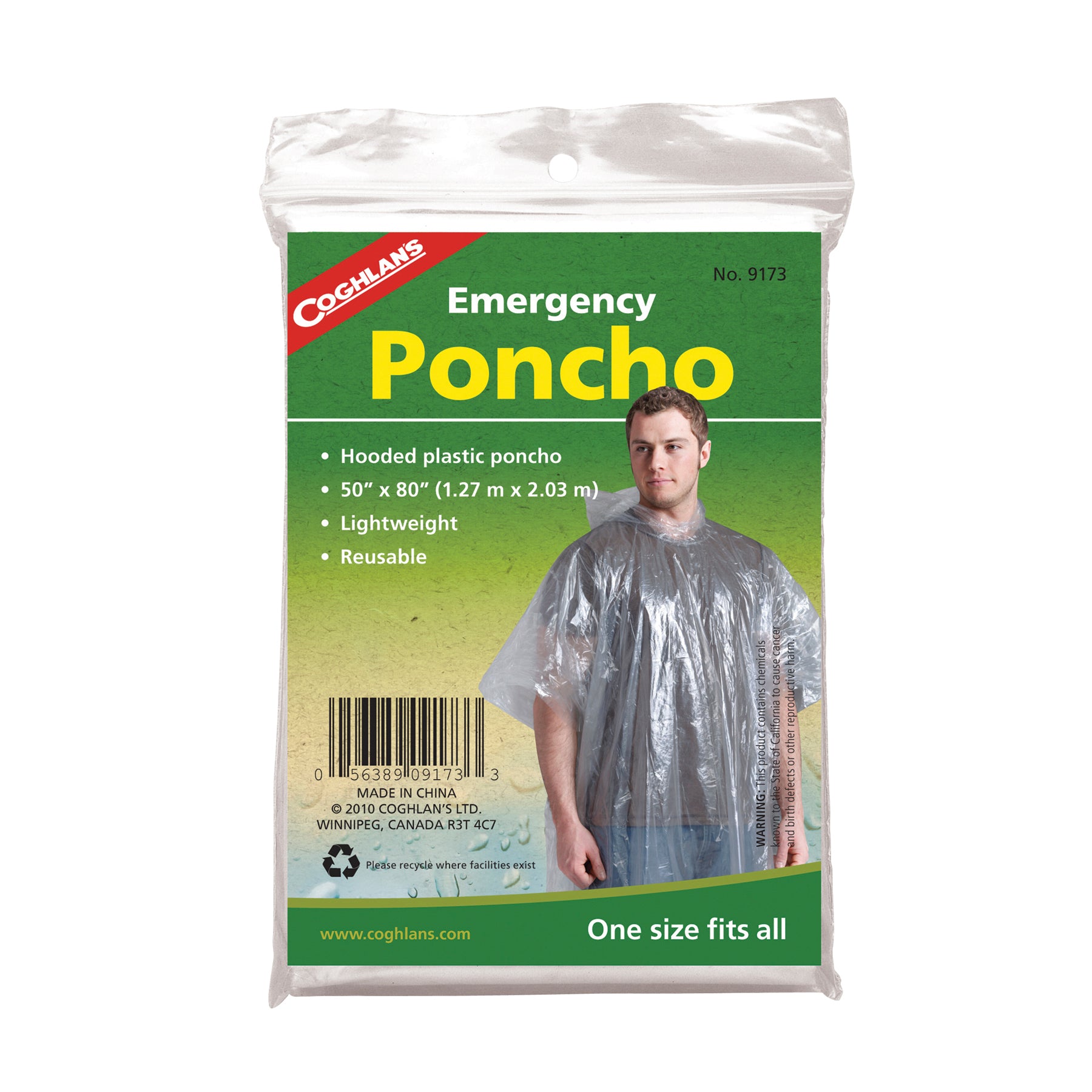 Notfall-Poncho transparent
