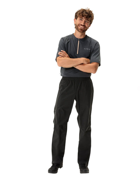 vaude Men's Yaras Rain Zip Pants IV black Herren Regenhose mit Reißverschluss Auf und Davon Outdoor Equipment